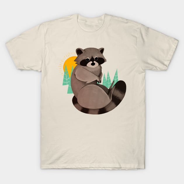 Racoon T-Shirt by Blanquiurris